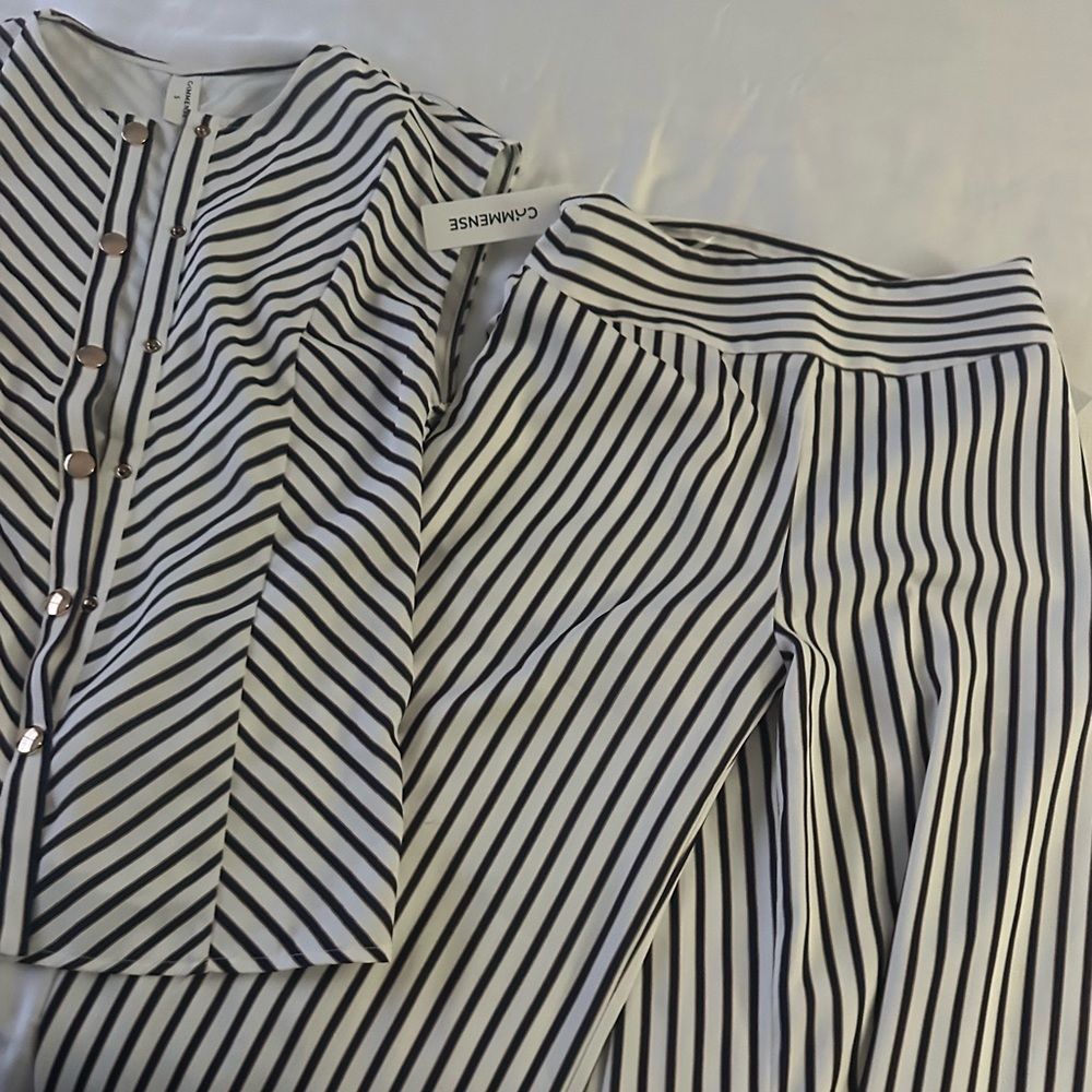 Chic Striped Pantsuit | - Picture 2 of 5